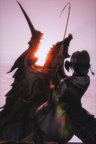Rendition of an Arbozu reeling in the Lord of the Expanse, Bismarck.