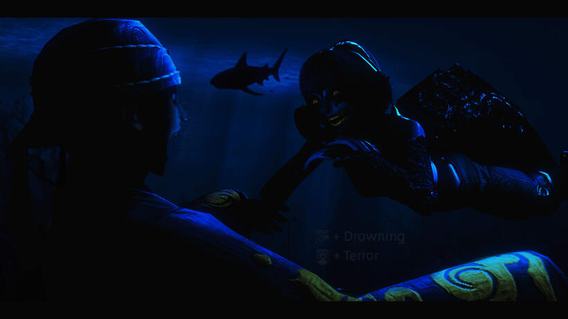 A Confederate Pirate encountering an Arbozu within the Ruby Sea.